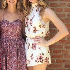 Floral Romper with open back